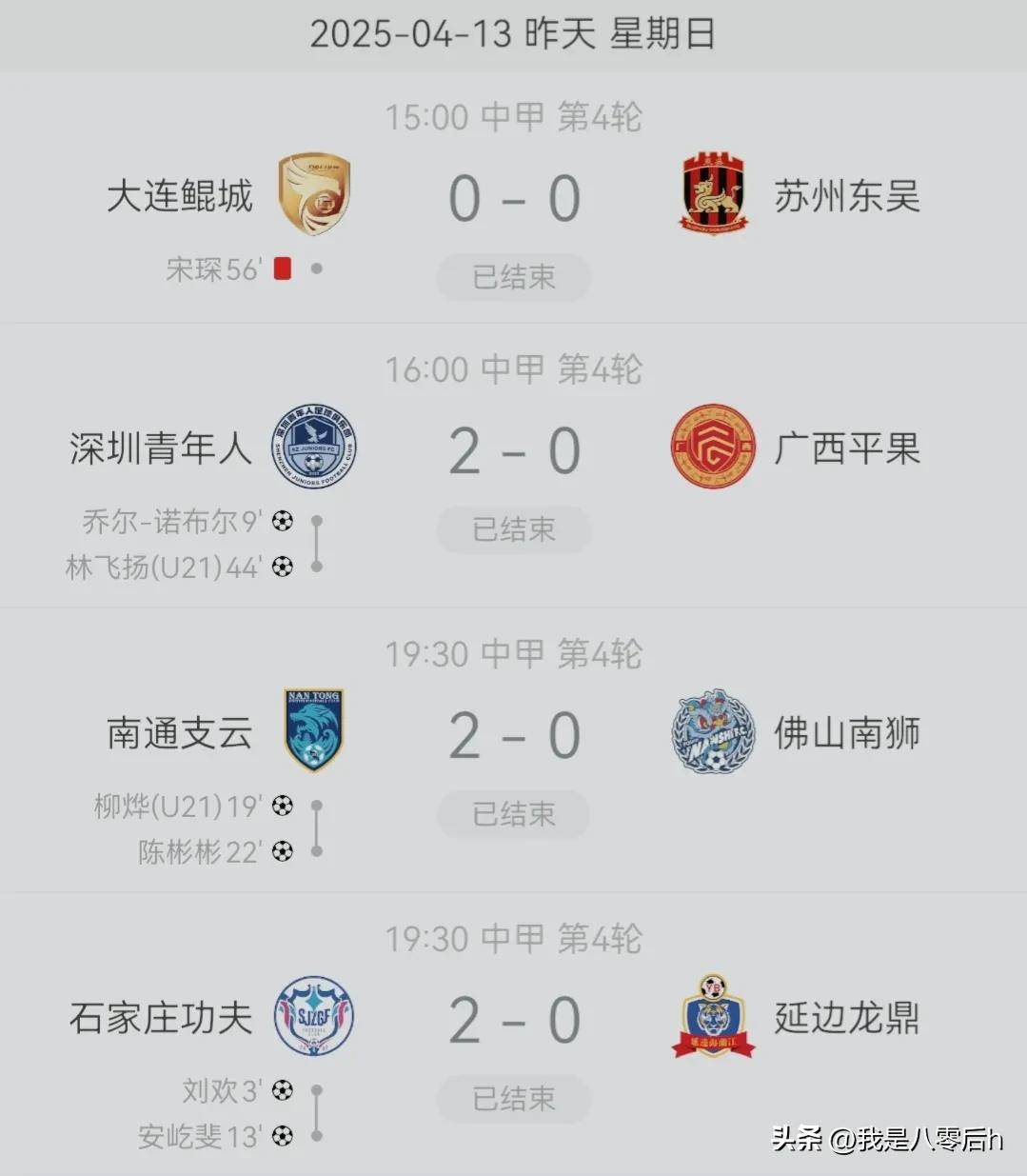 中甲第16轮战罢，五场精彩对决，最新积分榜一览的简单介绍